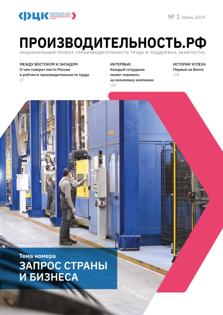 Обложка журнала "Производительность.РФ" №1 июнь 2019 — Запрос страны и бизнеса