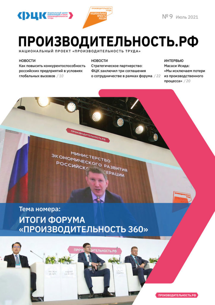 Обложка журнала «Производительность.РФ» №9 июль 2021 — Итоги форума "Производительность 360"